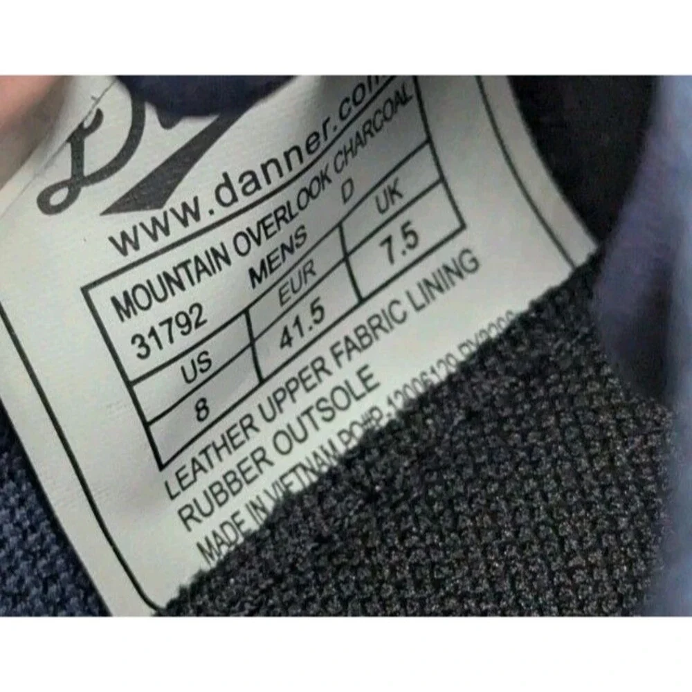 Danner Mountain Overlook Shoes Charcoal Gray Leather Mens Size 8 31792 READ!